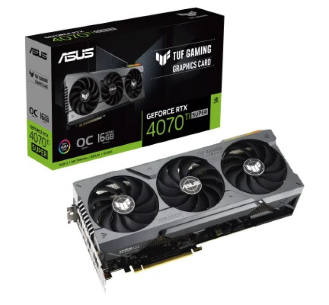 Видеокарта ASUS GeForce RTX4070Ti SUPER 16Gb TUF OC GAMING (TUF-RTX4070TIS-O16G-GAMING)