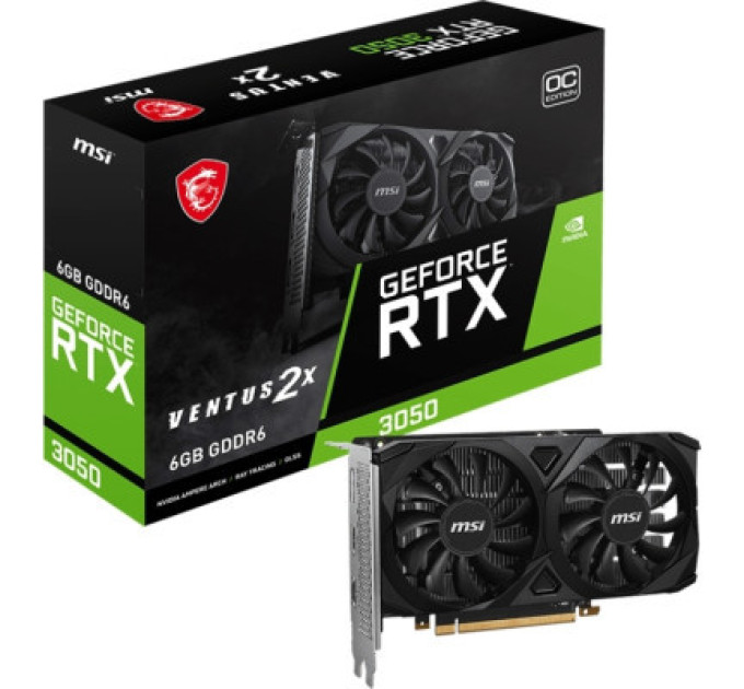 Видеокарта MSI GeForce RTX3050 6Gb VENTUS 2X OC (RTX 3050 VENTUS 2X 6G OC)