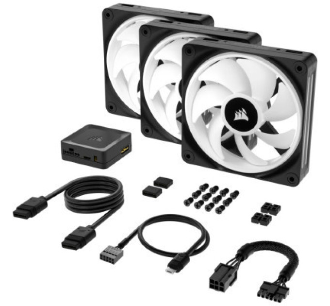 Кулер для корпуса Corsair iCUE Link QX120 RGB PWM PC Fans Starter Kit with iCUE Link System Hub (CO-9051002-WW)