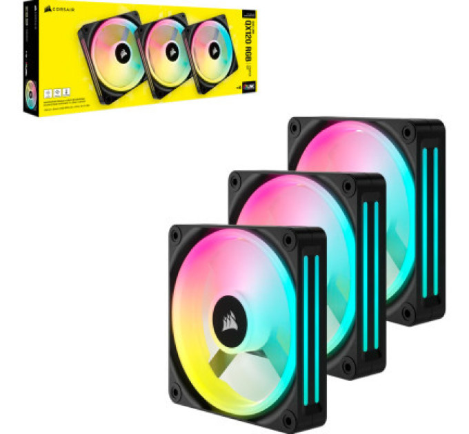 Кулер для корпуса Corsair iCUE Link QX120 RGB PWM PC Fans Starter Kit with iCUE Link System Hub (CO-9051002-WW)