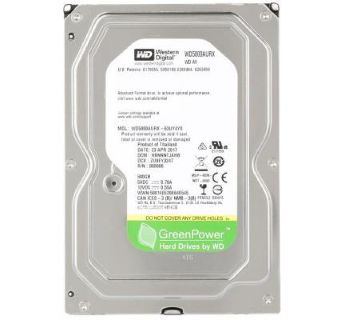 Жесткий диск 3.5" 500GB WD (WD5000AURX)