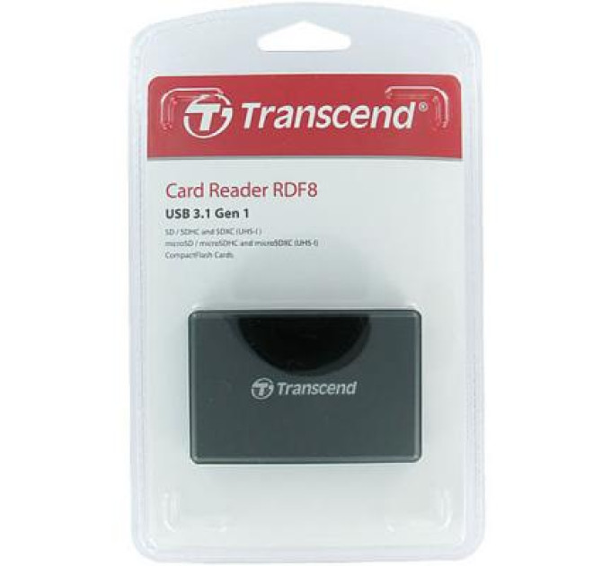 Считыватель флеш-карт Transcend USB 3.1 Black (TS-RDF8K2)