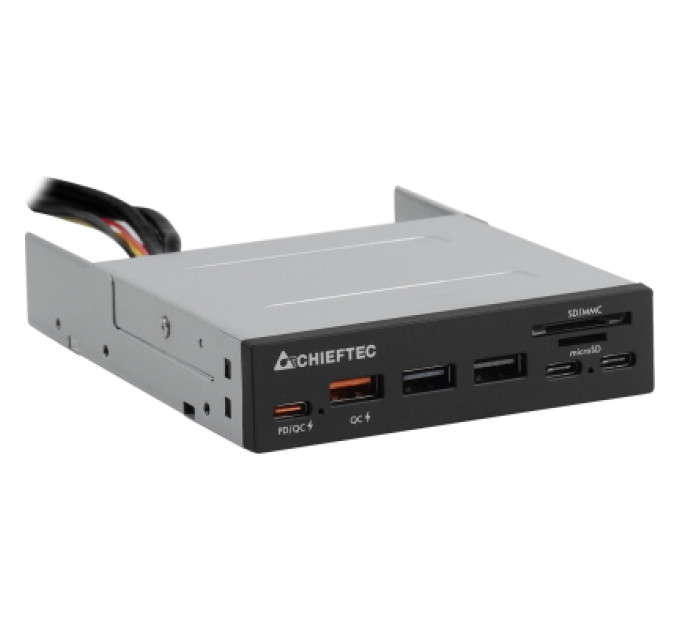 Считыватель флеш-карт Chieftec 3.5" 2xUSB3.2/2xType-C/1xPD3.0/1xQC3.0 USB (CRD-908H)