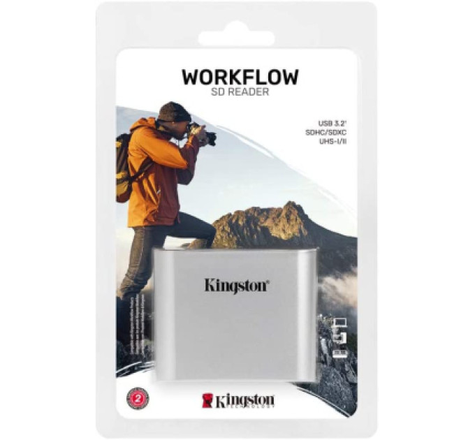 Считыватель флеш-карт Kingston Workflow Dual-Slot SDHC/SDXC UHS-II (WFS-SD)