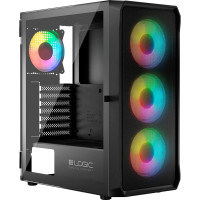 Корпус Logic concept PORTOS MESH+GLASS ARGB fans 4x120mm BLACK (AT-PORTOS-10-0000000-0002)