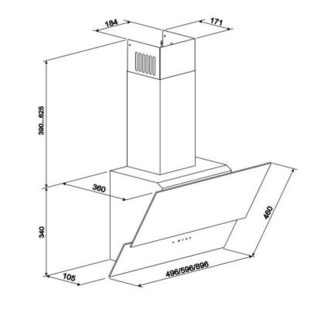 Вытяжка кухонная Eleyus Element 700 60 BL