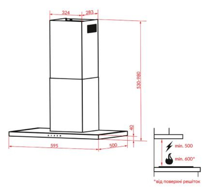 Вытяжка кухонная Weilor WPS 6230 BL 1000 LED