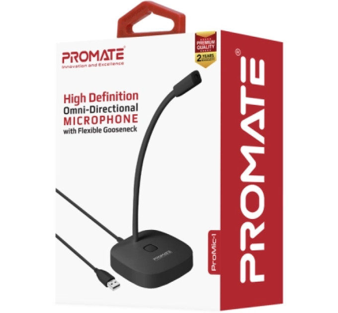 Микрофон Promate ProMic-1 USB Black (promic-1.black)