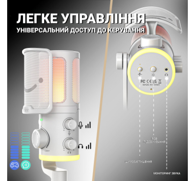 Микрофон Fifine AM6W USB White (AM6W)