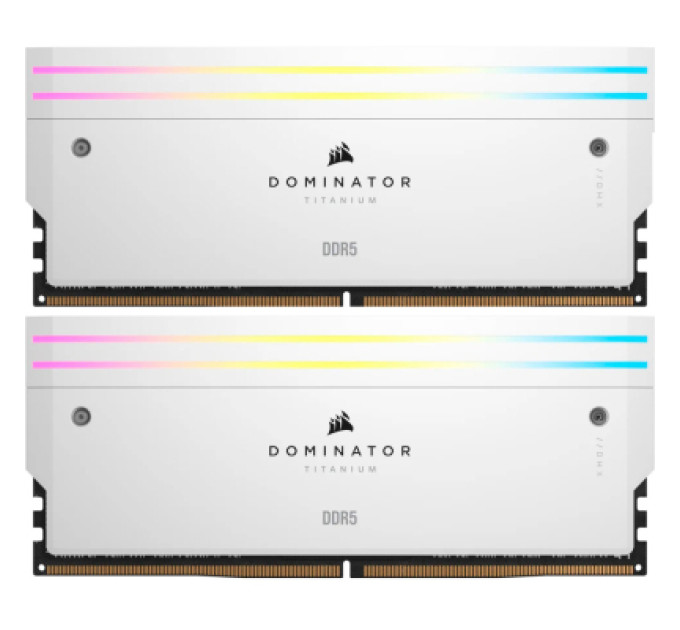 Модуль памяти для компьютера DDR5 32GB (2x16GB) 6000 MHz Dominator Titanium RGB White Corsair (CMP32GX5M2B6000C30W)