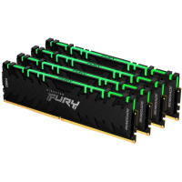 Модуль памяти для компьютера DDR4 64GB (4x16GB) 3200 MHz Renegade RGB Black Kingston Fury (ex.HyperX) (KF432C16RB1AK4/64)