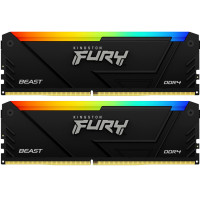 Модуль памяти для компьютера DDR4 32GB (2x16GB) 3733 MHz Beast Black RGB Kingston Fury (ex.HyperX) (KF437C19BB12AK2/32)