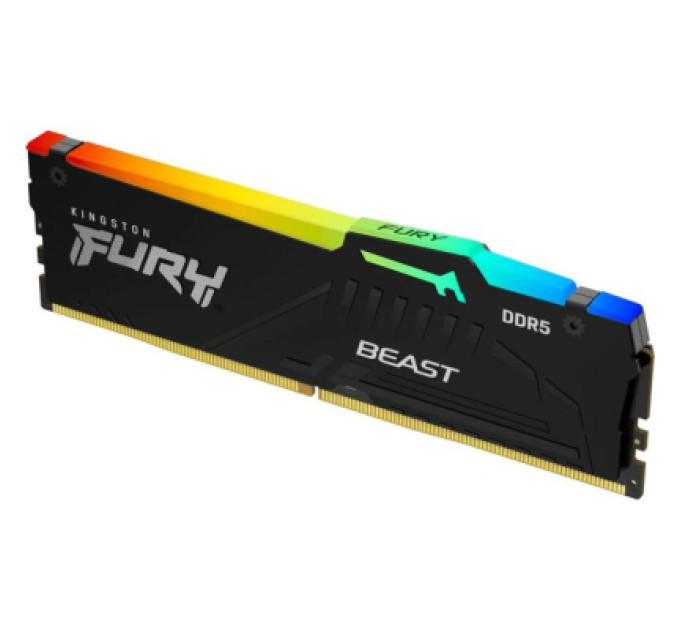 Модуль памяти для компьютера DDR5 16GB 5200 MHz Beast RGB AM5 Black Kingston Fury (ex.HyperX) (KF552C36BBEA-16)