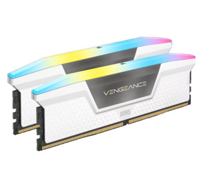 Модуль памяти для компьютера DDR5 32GB (2x16GB) 6400 MHz Vengeance RGB White Corsair (CMH32GX5M2B6400C36W)