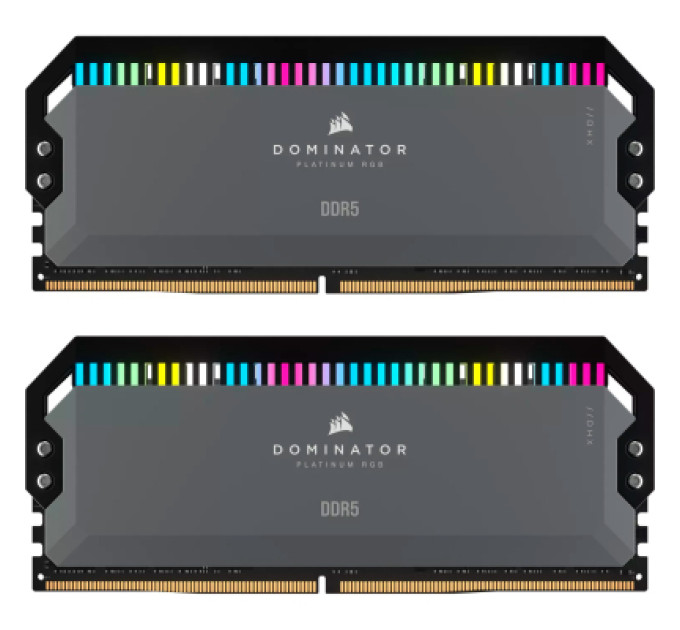 Модуль памяти для компьютера DDR5 32GB (2x16GB) 6000 MHz Dominator Platinum RGB Gray Corsair (CMT32GX5M2D6000Z36)