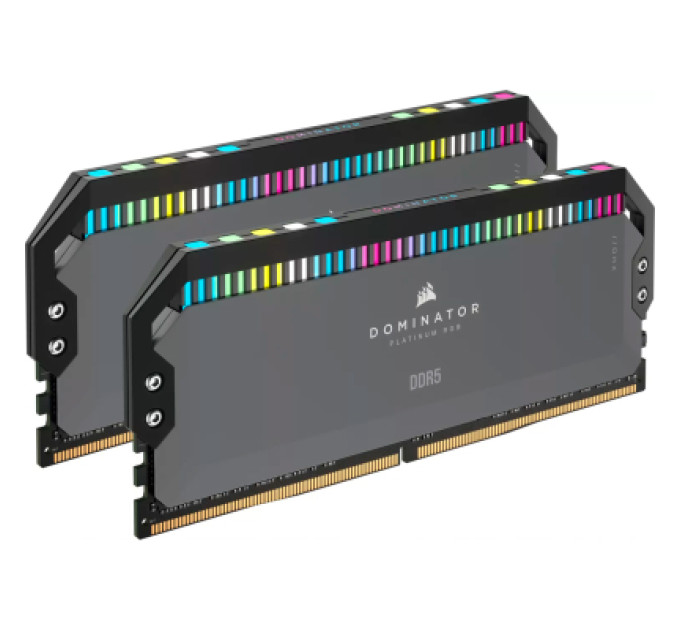 Модуль памяти для компьютера DDR5 32GB (2x16GB) 6000 MHz Dominator Platinum RGB Gray Corsair (CMT32GX5M2D6000Z36)