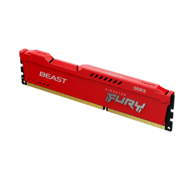 Модуль памяти для компьютера DDR3 8GB 1866 MHz Fury Beast Red Kingston Fury (ex.HyperX) (KF318C10BR/8)