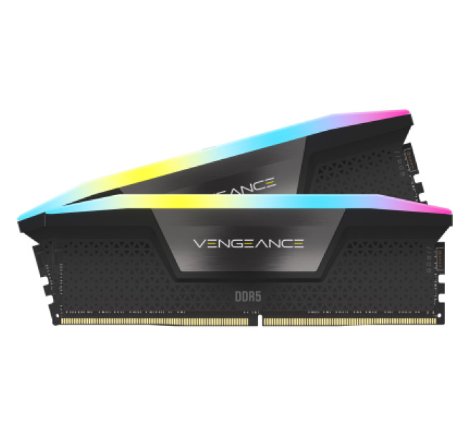 Модуль памяти для компьютера DDR5 48GB (2x24GB) 6000 MHz Vengeance RGB Black Corsair (CMH48GX5M2E6000C36)