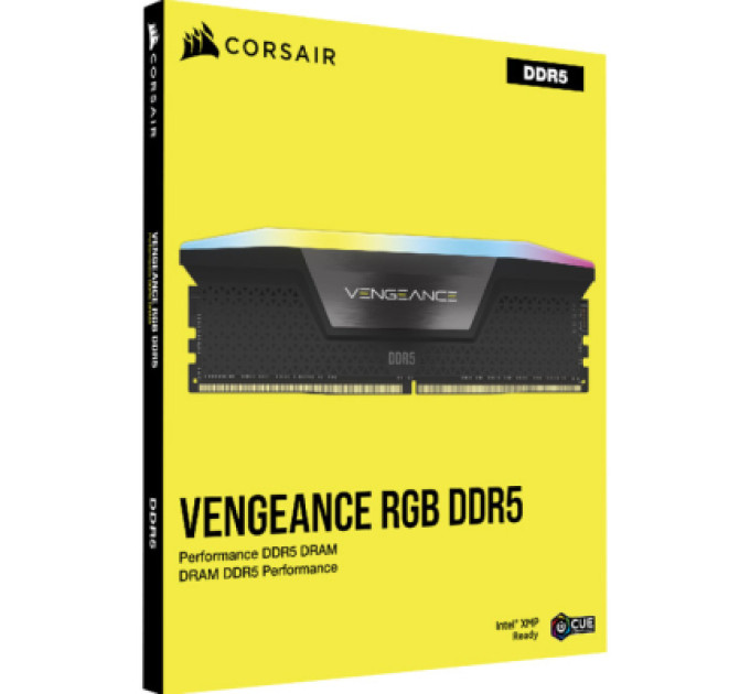 Модуль памяти для компьютера DDR5 48GB (2x24GB) 6000 MHz Vengeance RGB Black Corsair (CMH48GX5M2E6000C36)