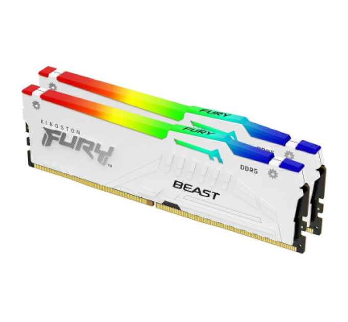 Модуль памяти для компьютера DDR5 64GB (2x32GB) 6400 MHz Beast White RGB XMP Kingston Fury (ex.HyperX) (KF564C32BWAK2-64)