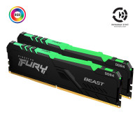 Модуль памяти для компьютера DDR4 64GB (2x32GB) 3000 MHz Fury Beast RGB Kingston Fury (ex.HyperX) (KF430C16BBAK2/64)