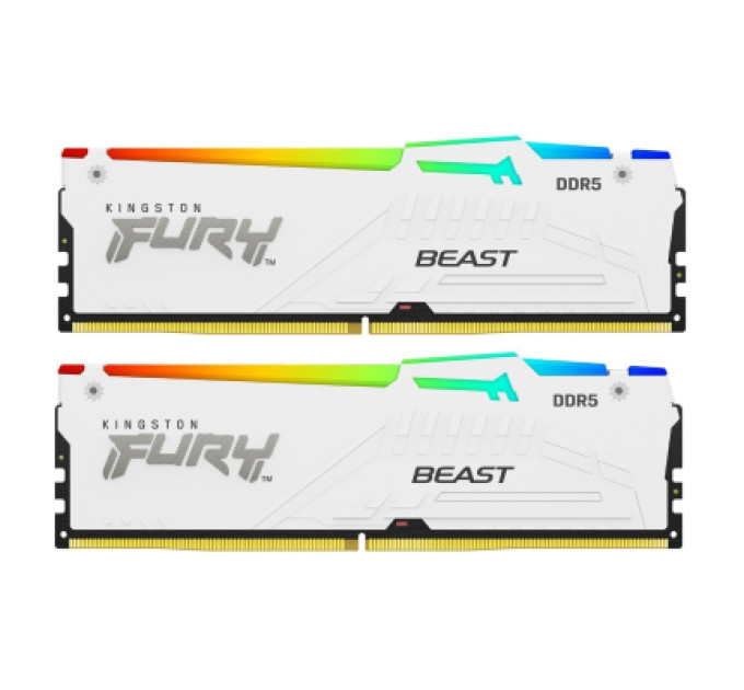 Модуль памяти для компьютера DDR5 64GB (2x32GB) 6400 MHz Beast White RGB XMP Kingston Fury (ex.HyperX) (KF564C32BWAK2-64)