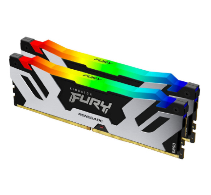 Модуль памяти для компьютера DDR5 32GB (2x16GB) 6400 MHz Renegade Silver RGB Kingston Fury (ex.HyperX) (KF564C32RSAK2-32)