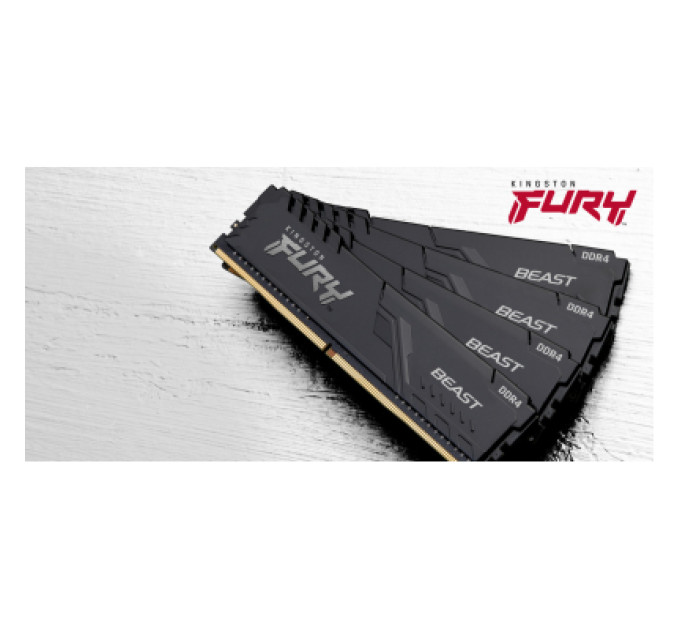 Модуль памяти для компьютера DDR4 8GB (2x4GB) 3200 MHz Fury Beast Black Kingston Fury (ex.HyperX) (KF432C16BBK2/8)