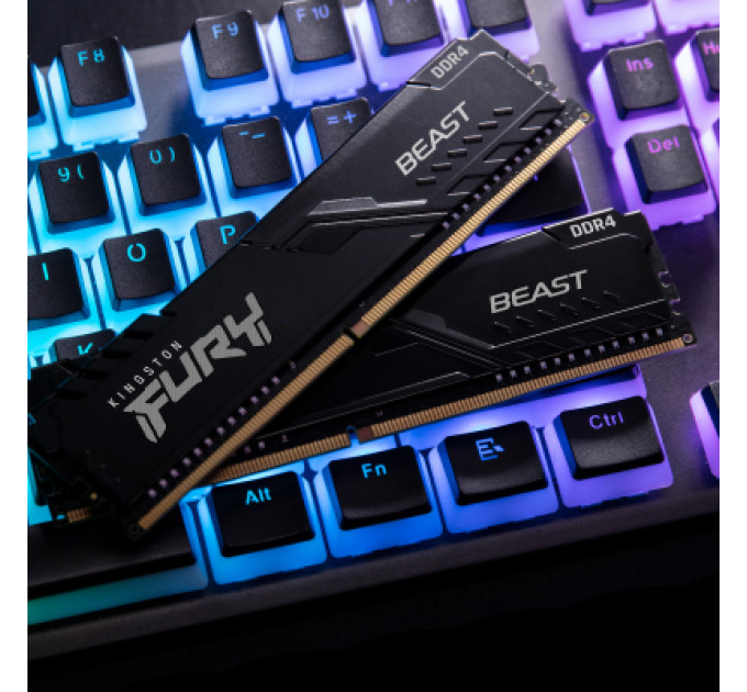 Модуль памяти для компьютера DDR4 8GB (2x4GB) 3200 MHz Fury Beast Black Kingston Fury (ex.HyperX) (KF432C16BBK2/8)