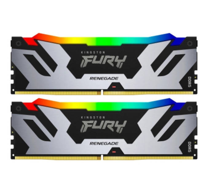 Модуль памяти для компьютера DDR5 32GB (2x16GB) 6400 MHz Renegade Silver RGB Kingston Fury (ex.HyperX) (KF564C32RSAK2-32)