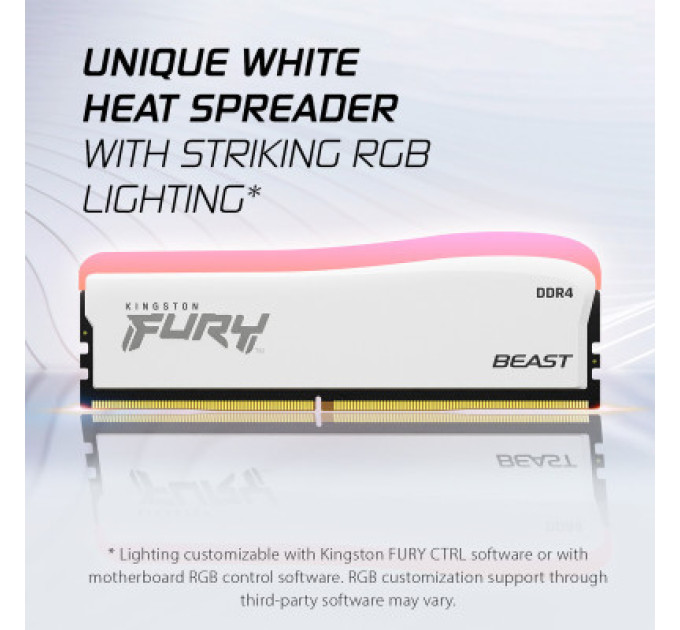 Модуль памяти для компьютера DDR4 8GB 3600 MHz Beast White RGB SE Kingston Fury (ex.HyperX) (KF436C17BWA/8)