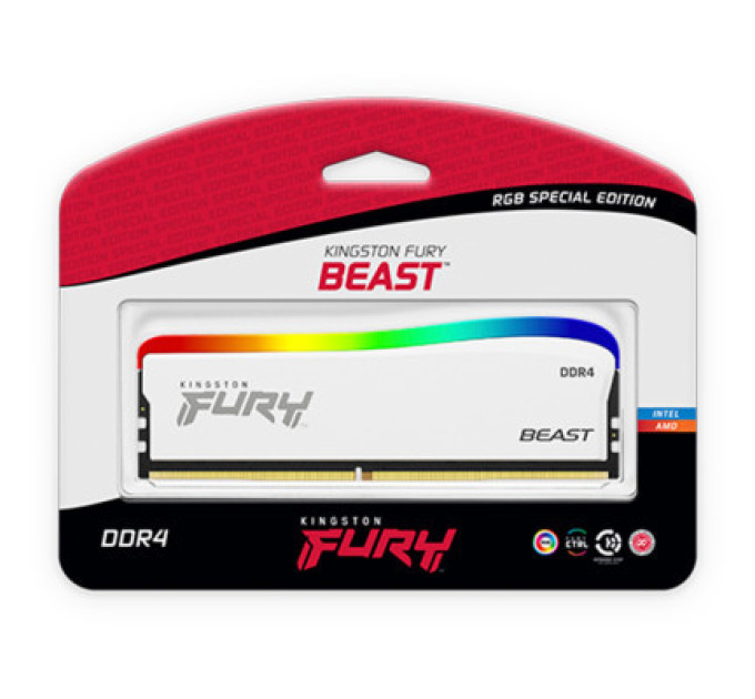 Модуль памяти для компьютера DDR4 8GB 3600 MHz Beast White RGB SE Kingston Fury (ex.HyperX) (KF436C17BWA/8)