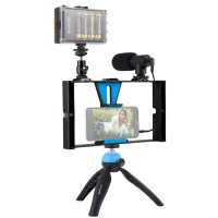 Набор блогера Puluz 4in1 (light, mount, phone holder, microphone) (PKT3023)