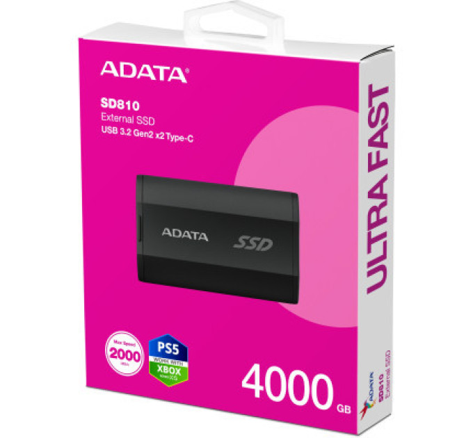 Накопитель SSD USB 3.2 4TB ADATA (SD810-4000G-CBK)