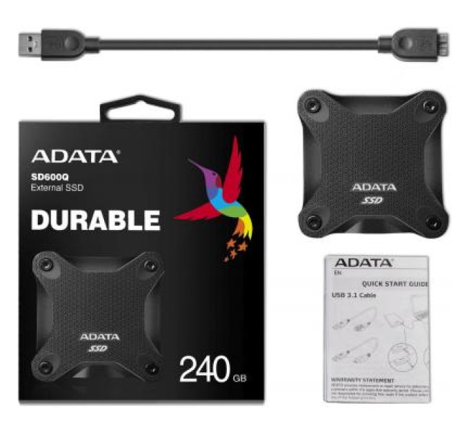 Накопитель SSD USB 3.2 240GB ADATA (ASD600Q-240GU31-CBK)