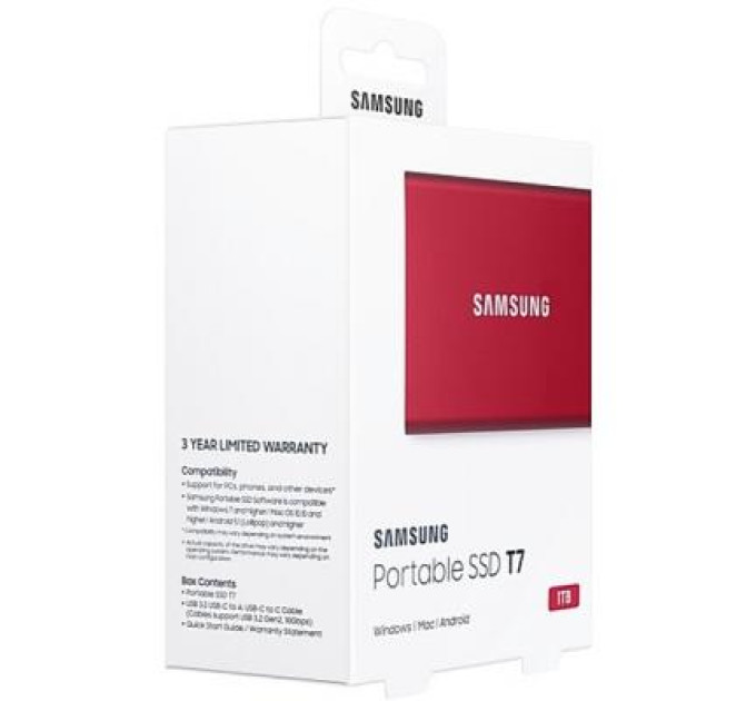 Накопитель SSD USB 3.2 1TB T7 Samsung (MU-PC1T0R/WW)