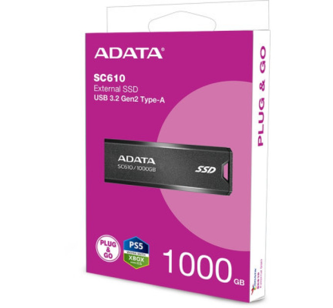 Накопитель SSD USB 3.2 1TB SD610 ADATA (SC610-1000G-CBK/RD)