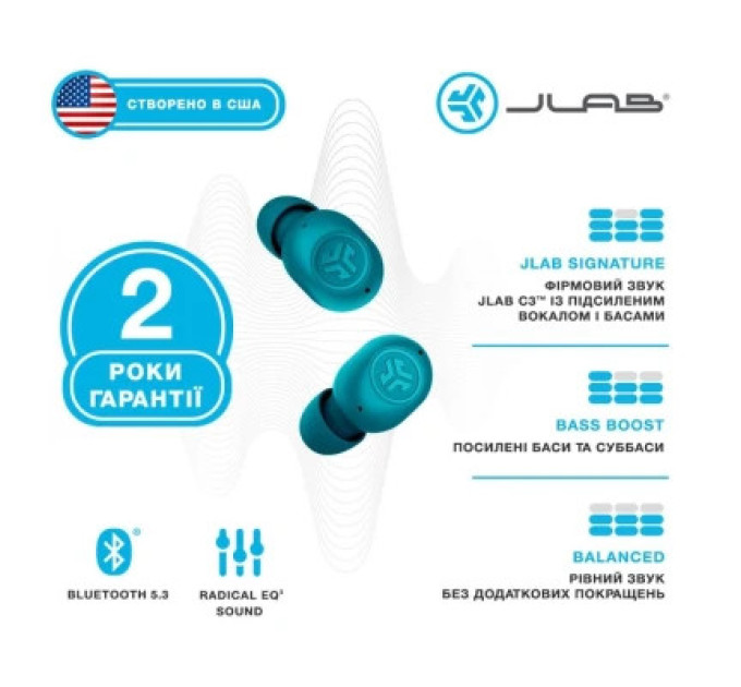 Наушники Jlab JBuds Mini Aqua Teal (IEUEBJBMINIRAQUA124)