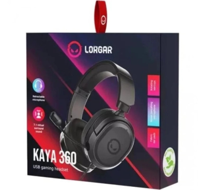 Наушники Lorgar Kaya 360 USB Black (LRG-GHS360)