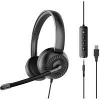 Наушники Speedlink METIS USB Stereo Headset 3.5mm Jack with USB Soundcard Black (SL-870007-BK)