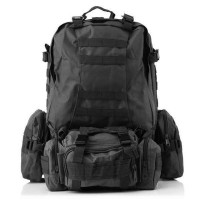 Рюкзак тактический с подсумками B08 черный, 55 л