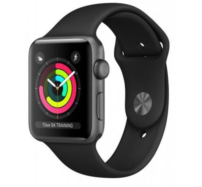 Смарт-часы Apple Watch Series 3 GPS, 38mm Space Grey Aluminium Case with Blac (MTF02FS/A)