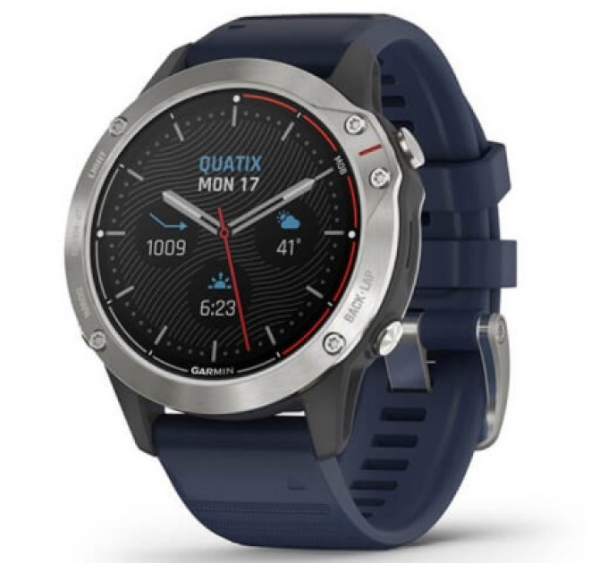 Смарт-часы Garmin quatix 6, Grey with Captain Blue Band (010-02158-91)