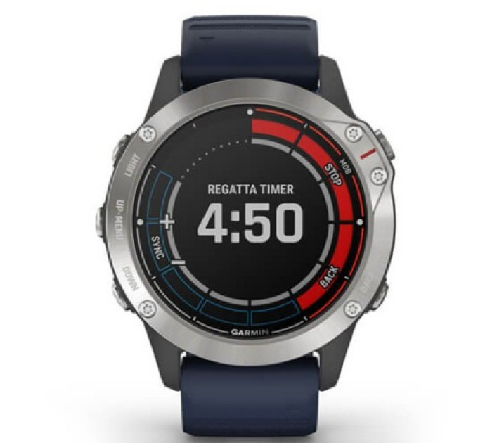 Смарт-часы Garmin quatix 6, Grey with Captain Blue Band (010-02158-91)