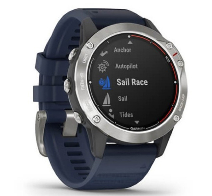 Смарт-часы Garmin quatix 6, Grey with Captain Blue Band (010-02158-91)