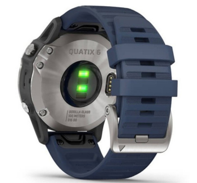 Смарт-часы Garmin quatix 6, Grey with Captain Blue Band (010-02158-91)