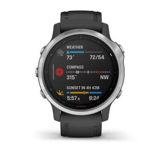 Смарт-часы Garmin Fenix 6S Silver with Black Band (010-02159-01)