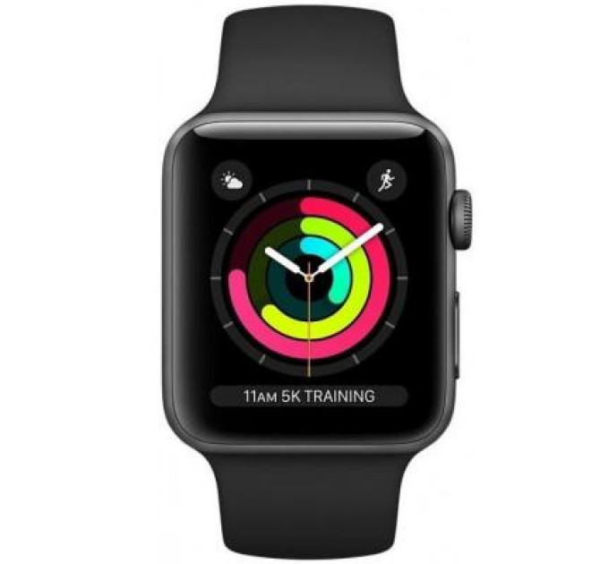 Смарт-часы Apple Watch Series 3 GPS, 38mm Space Grey Aluminium Case with Blac (MTF02GK/A)