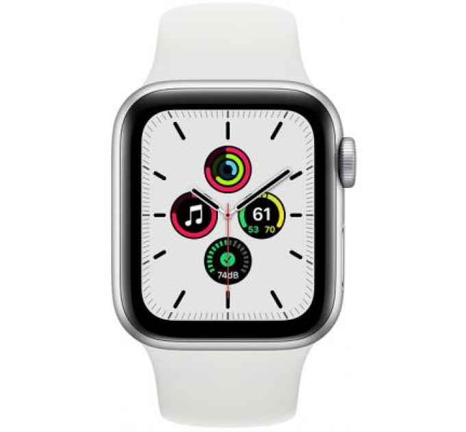 Смарт-часы Apple Watch SE GPS, 44mm Silver Aluminium Case with White Sport Ba (MYDQ2UL/A)