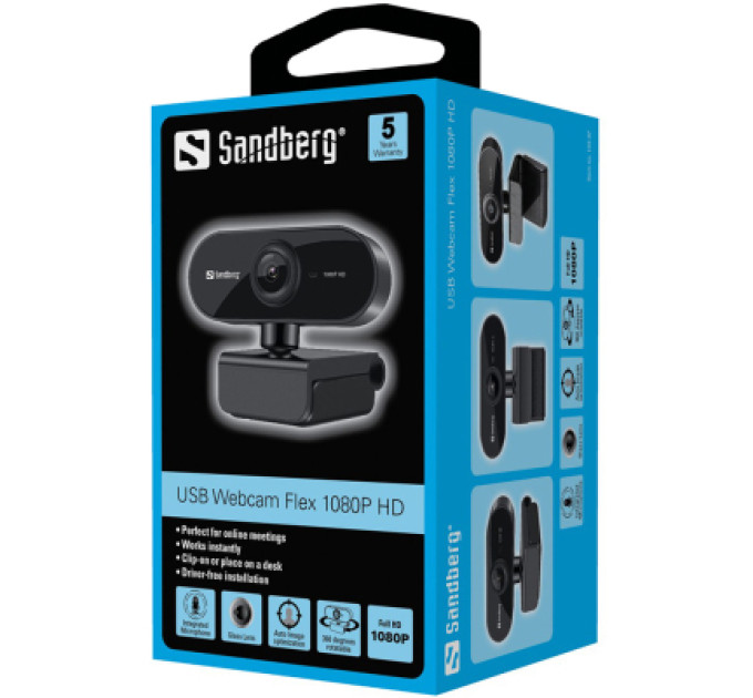 Веб-камера Sandberg Webcam Flex 1080P HD Black (133-97)